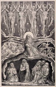 El Señor respondiendo a Job desde el torbellino, lámina 14 de Ilustraciones del Libro de Job de William Blake